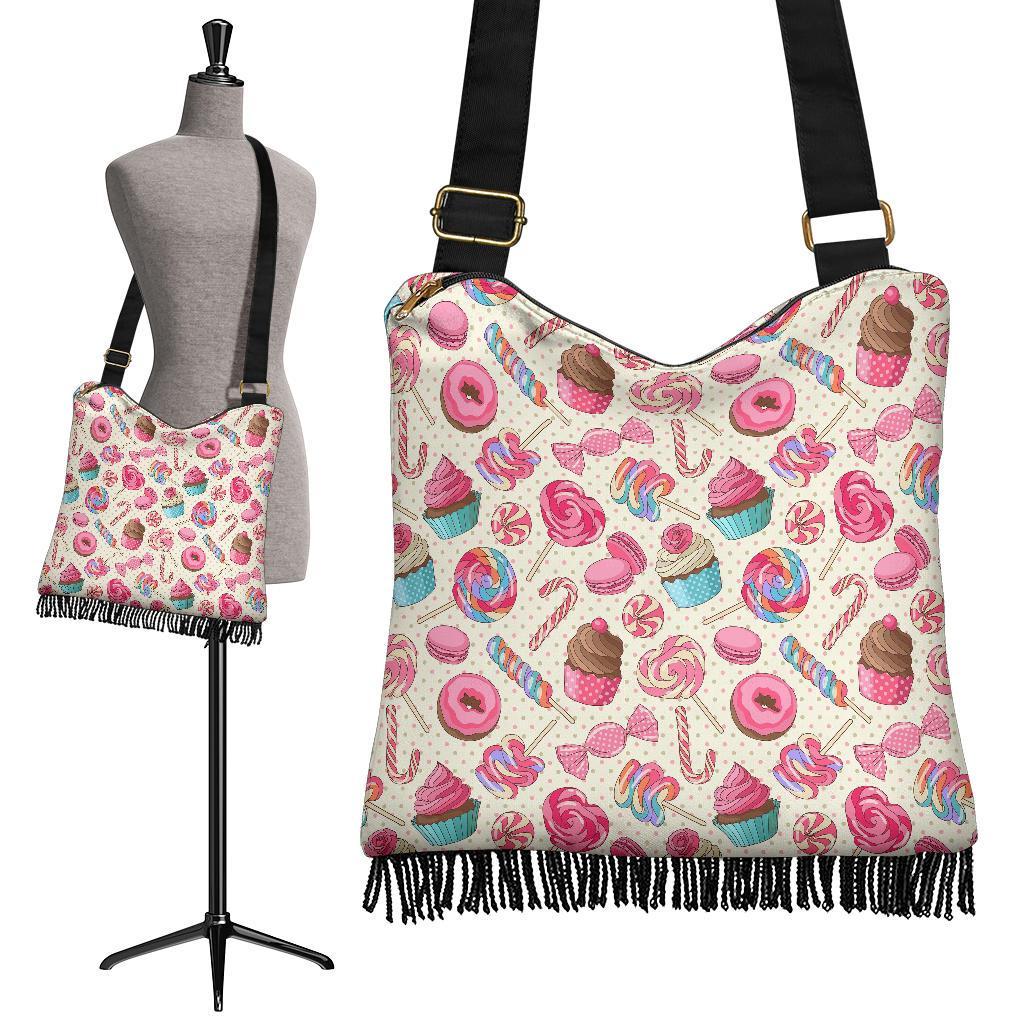 Cupcake Dessert Pattern Print Crossbody Bags-grizzshop