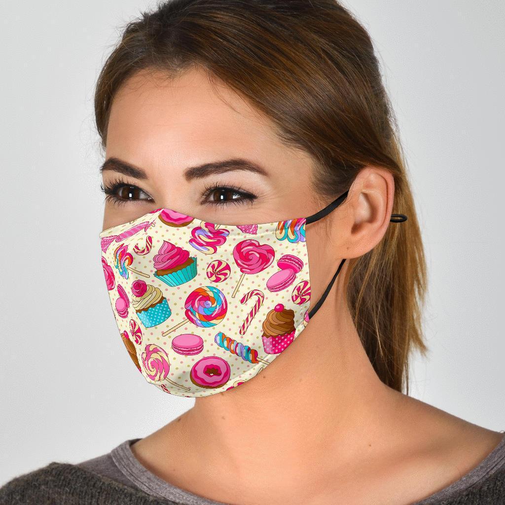 Cupcake Dessert Pattern Print Face Mask-grizzshop