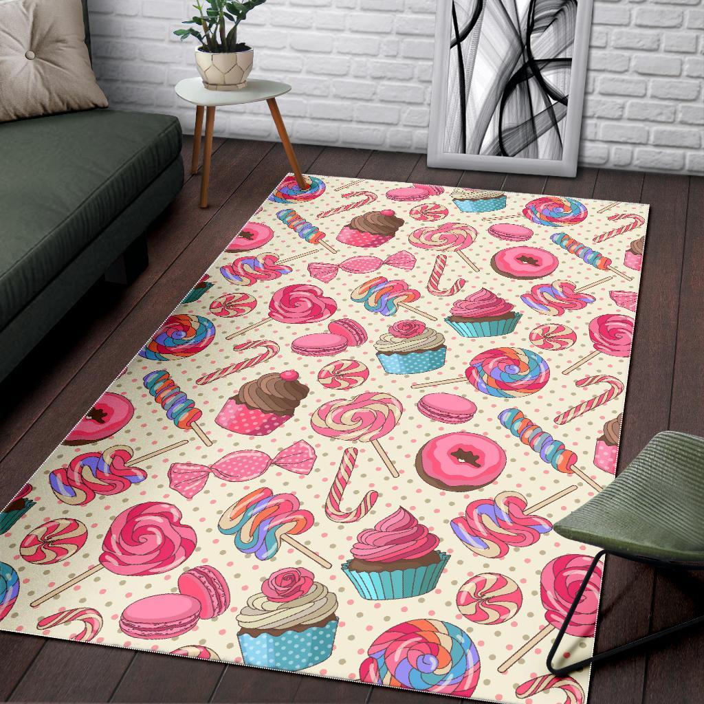 Cupcake Dessert Pattern Print Floor Mat-grizzshop