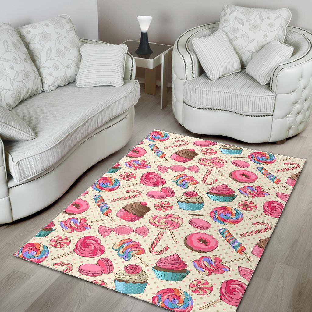 Cupcake Dessert Pattern Print Floor Mat-grizzshop