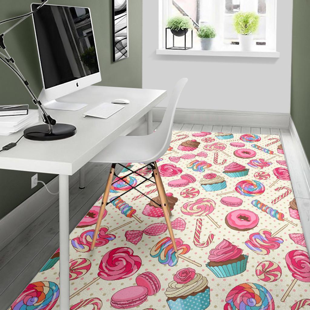 Cupcake Dessert Pattern Print Floor Mat-grizzshop