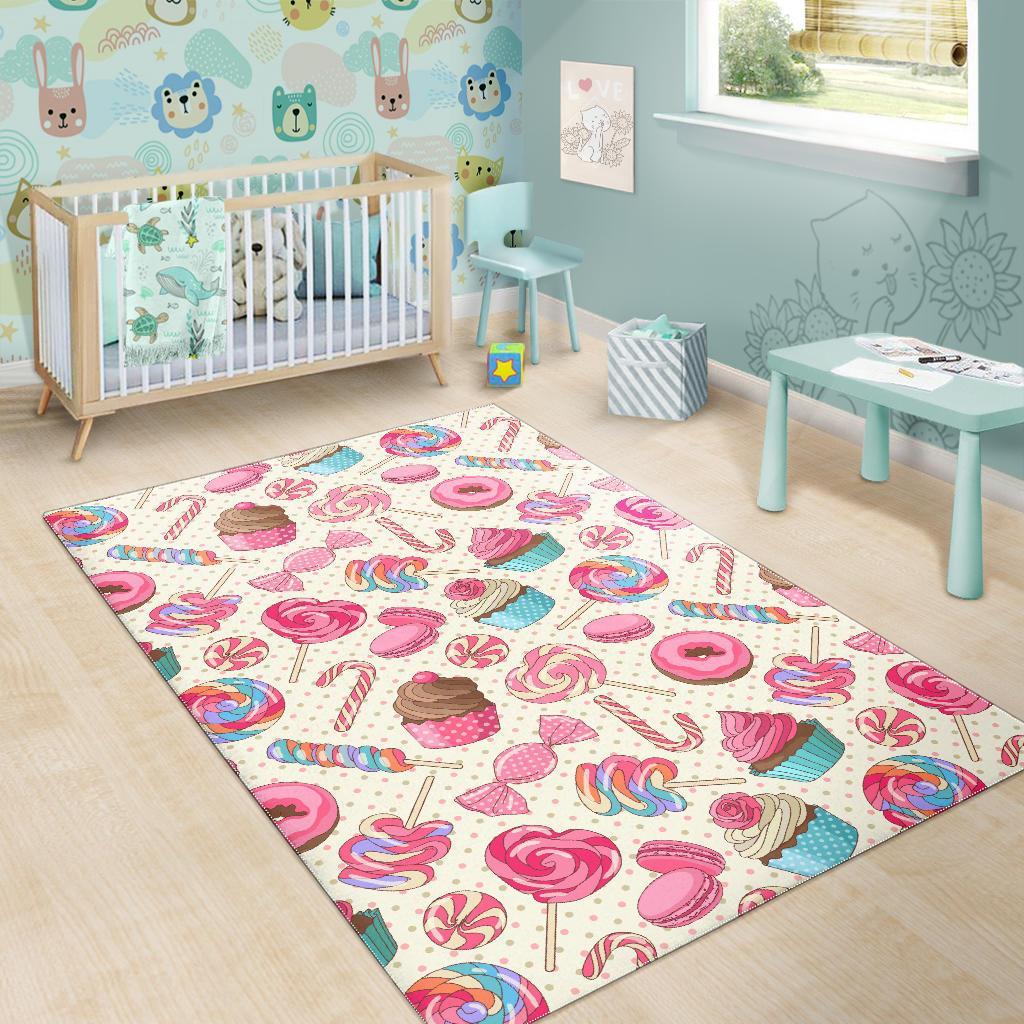 Cupcake Dessert Pattern Print Floor Mat-grizzshop