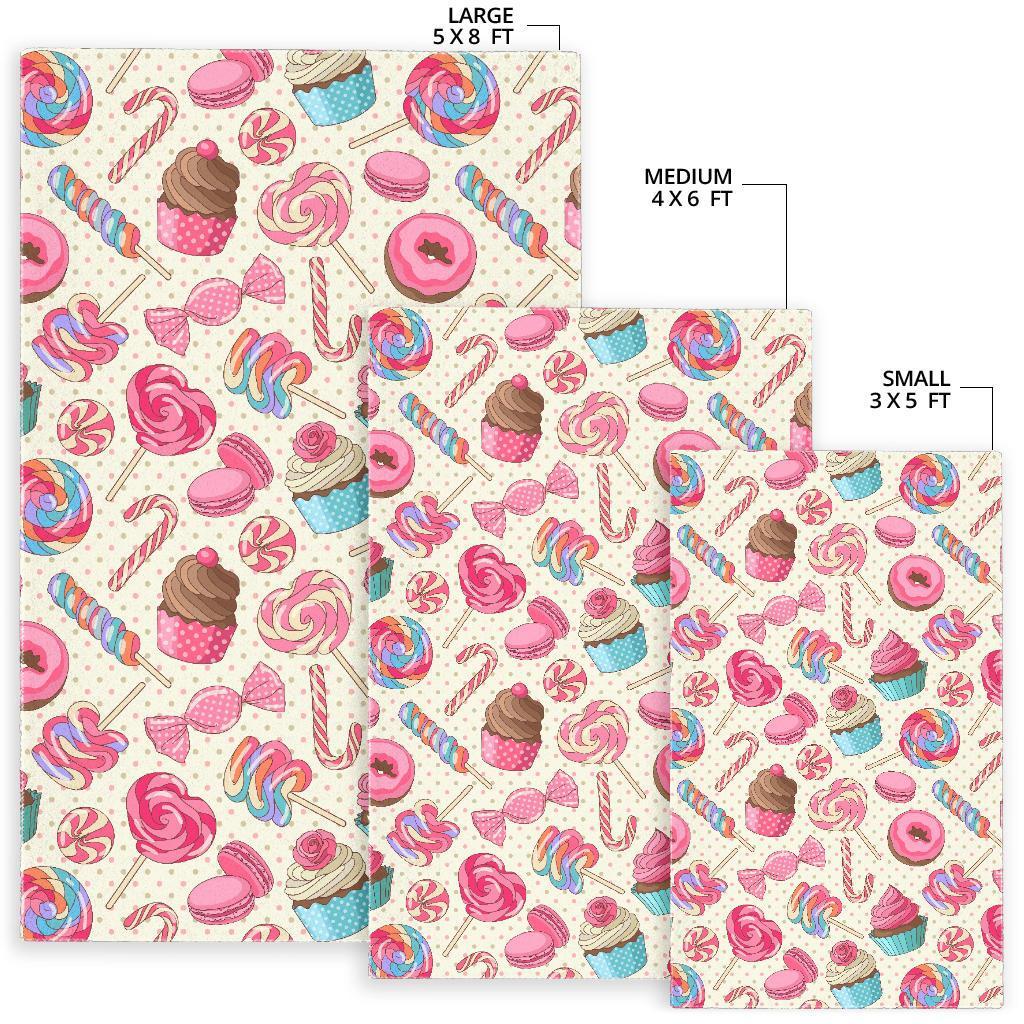 Cupcake Dessert Pattern Print Floor Mat-grizzshop