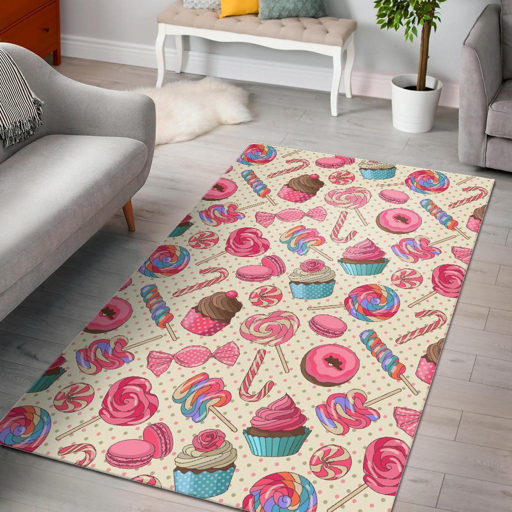 Cupcake Dessert Pattern Print Floor Mat-grizzshop