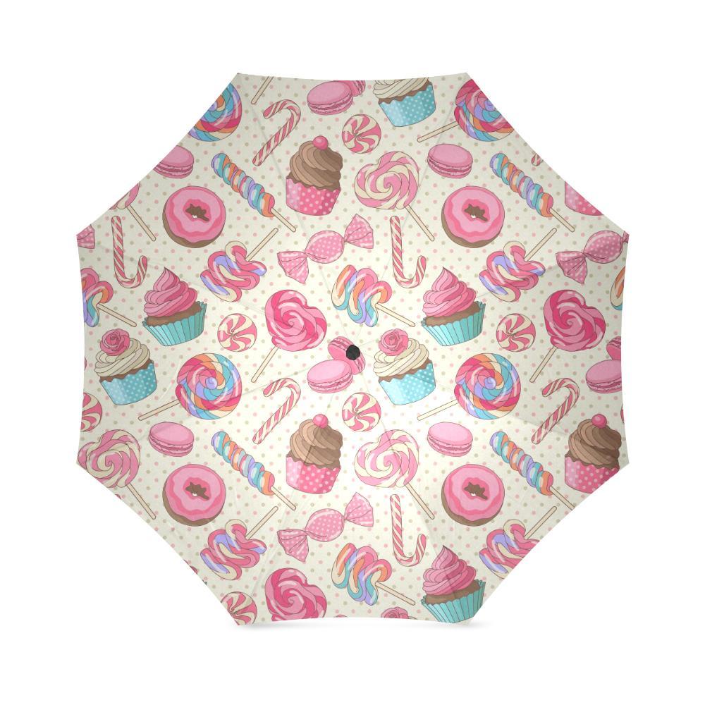 Cupcake Dessert Pattern Print Foldable Umbrella-grizzshop