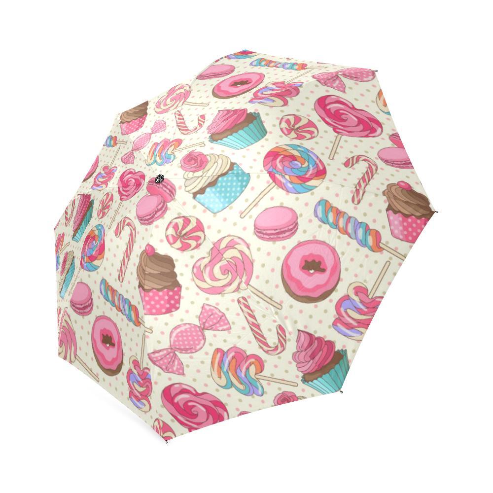 Cupcake Dessert Pattern Print Foldable Umbrella-grizzshop