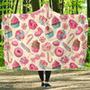 Cupcake Dessert Pattern Print Hooded Blanket-grizzshop