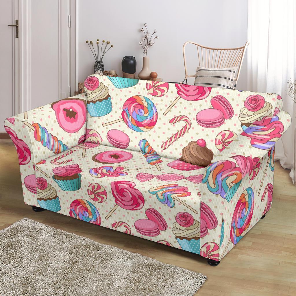 Cupcake Dessert Pattern Print Loveseat Cover-grizzshop