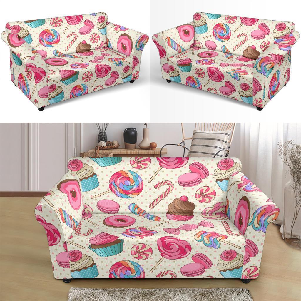 Cupcake Dessert Pattern Print Loveseat Cover-grizzshop