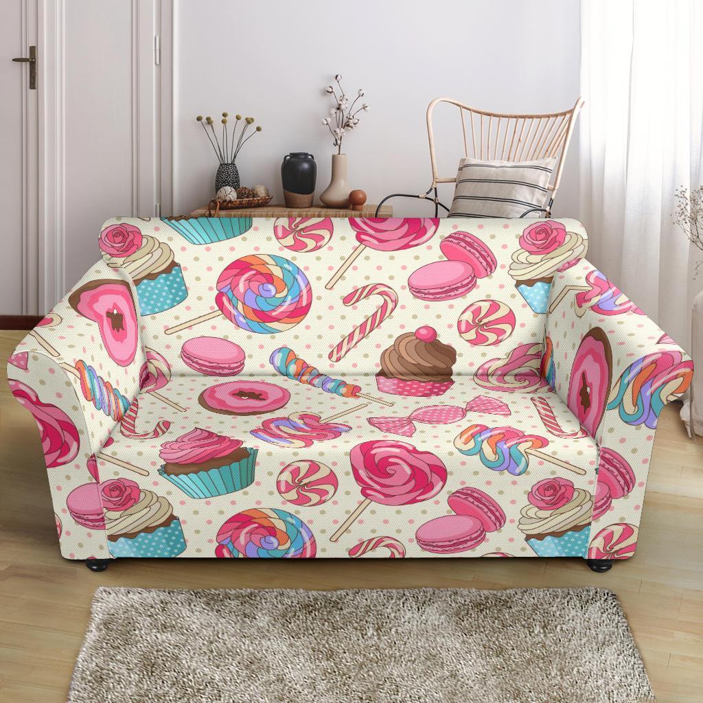 Cupcake Dessert Pattern Print Loveseat Cover-grizzshop