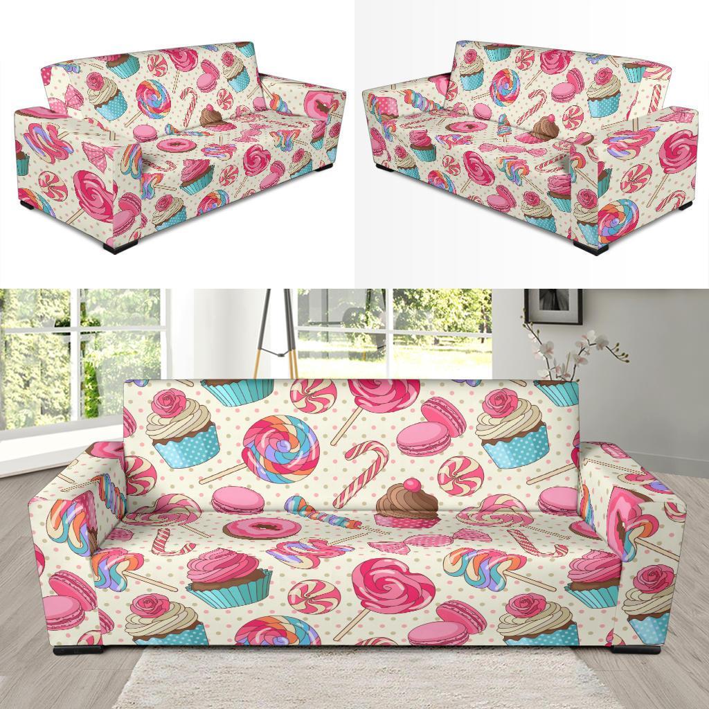 Cupcake Dessert Pattern Print Sofa Covers-grizzshop