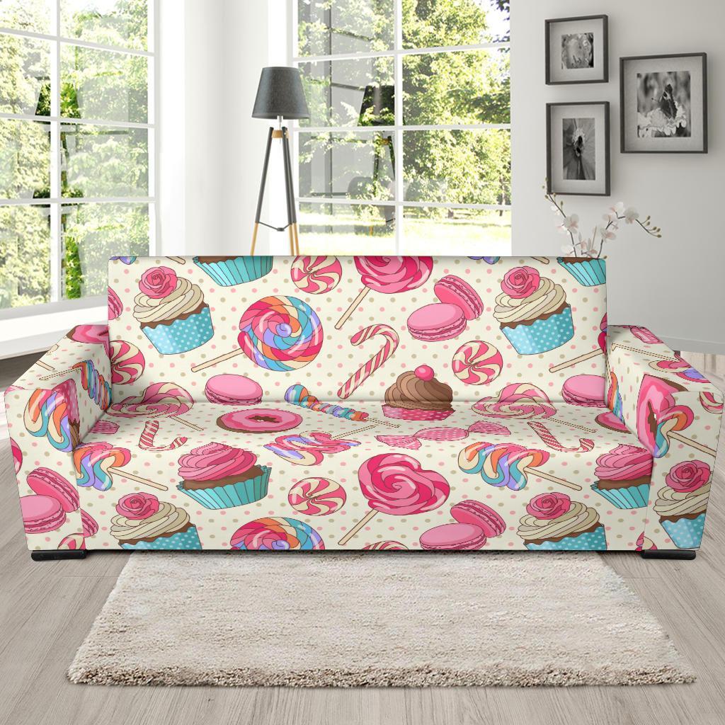 Cupcake Dessert Pattern Print Sofa Covers-grizzshop