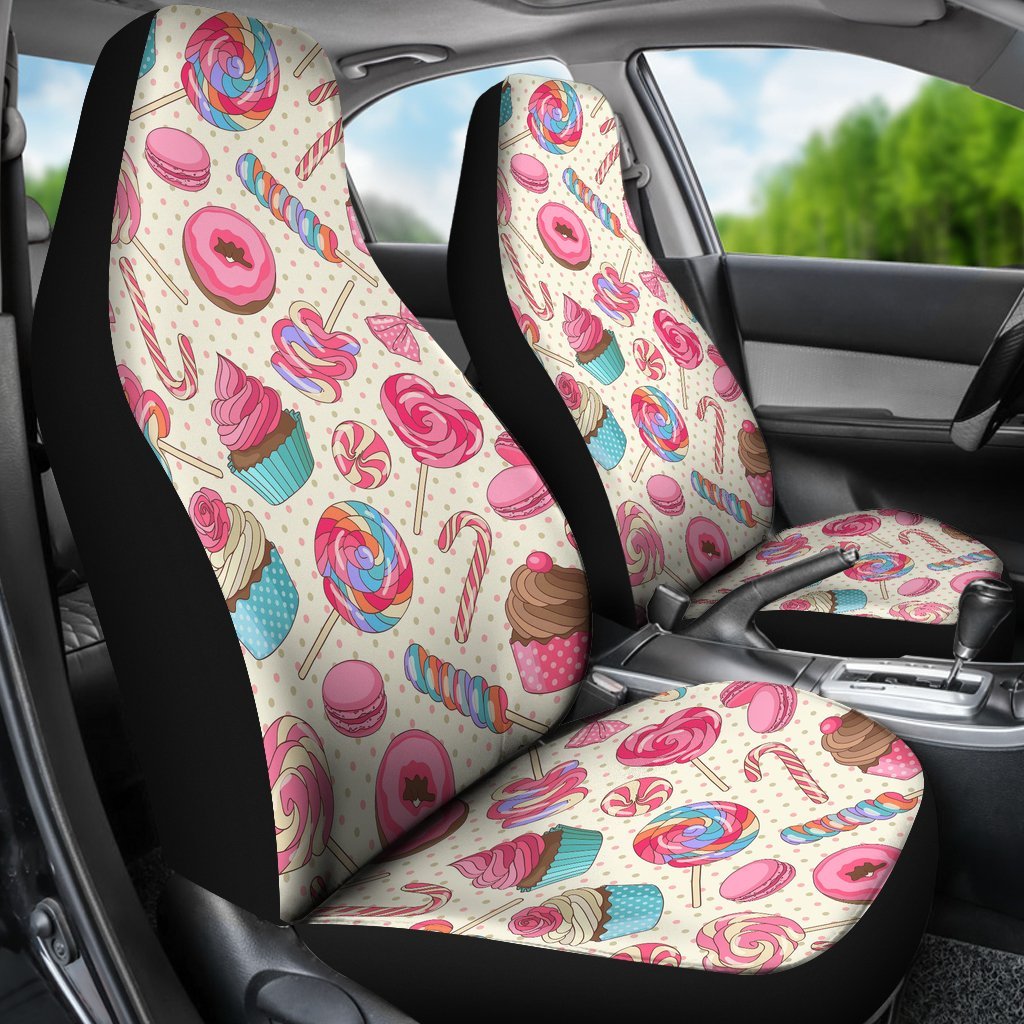 Cupcake Dessert Pattern Print Universal Fit Car Seat Cover-grizzshop