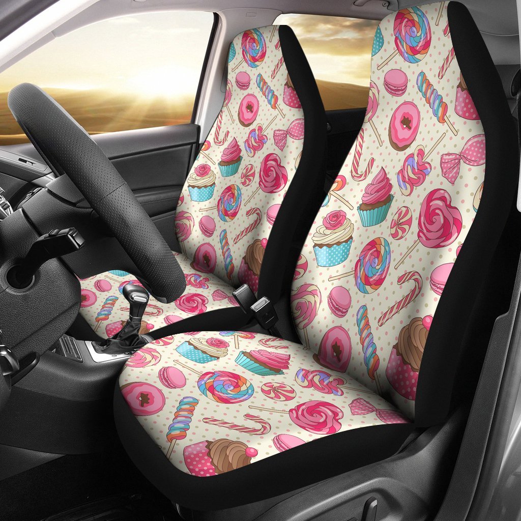 Cupcake Dessert Pattern Print Universal Fit Car Seat Cover-grizzshop