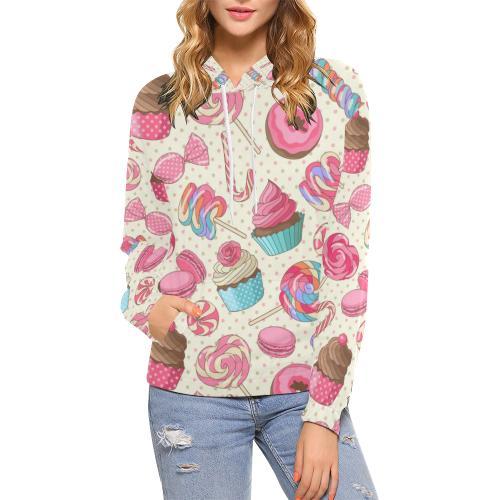 Cupcake Dessert Pattern Print Women Pullover Hoodie-grizzshop