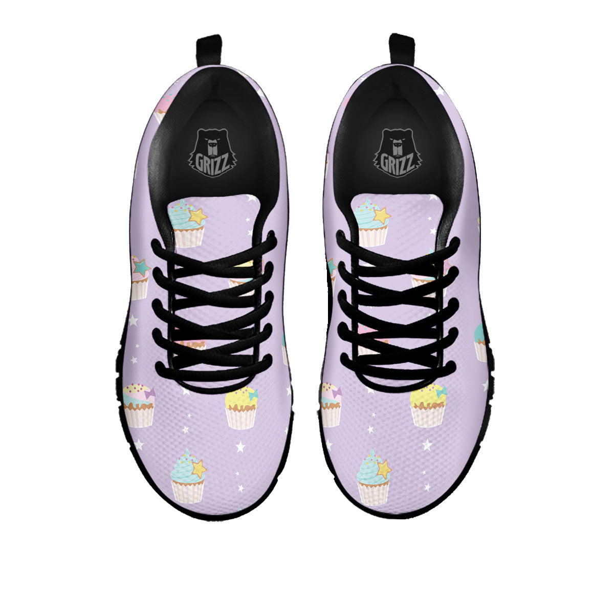 Cupcake Pastel Print Pattern Black Sneaker-grizzshop