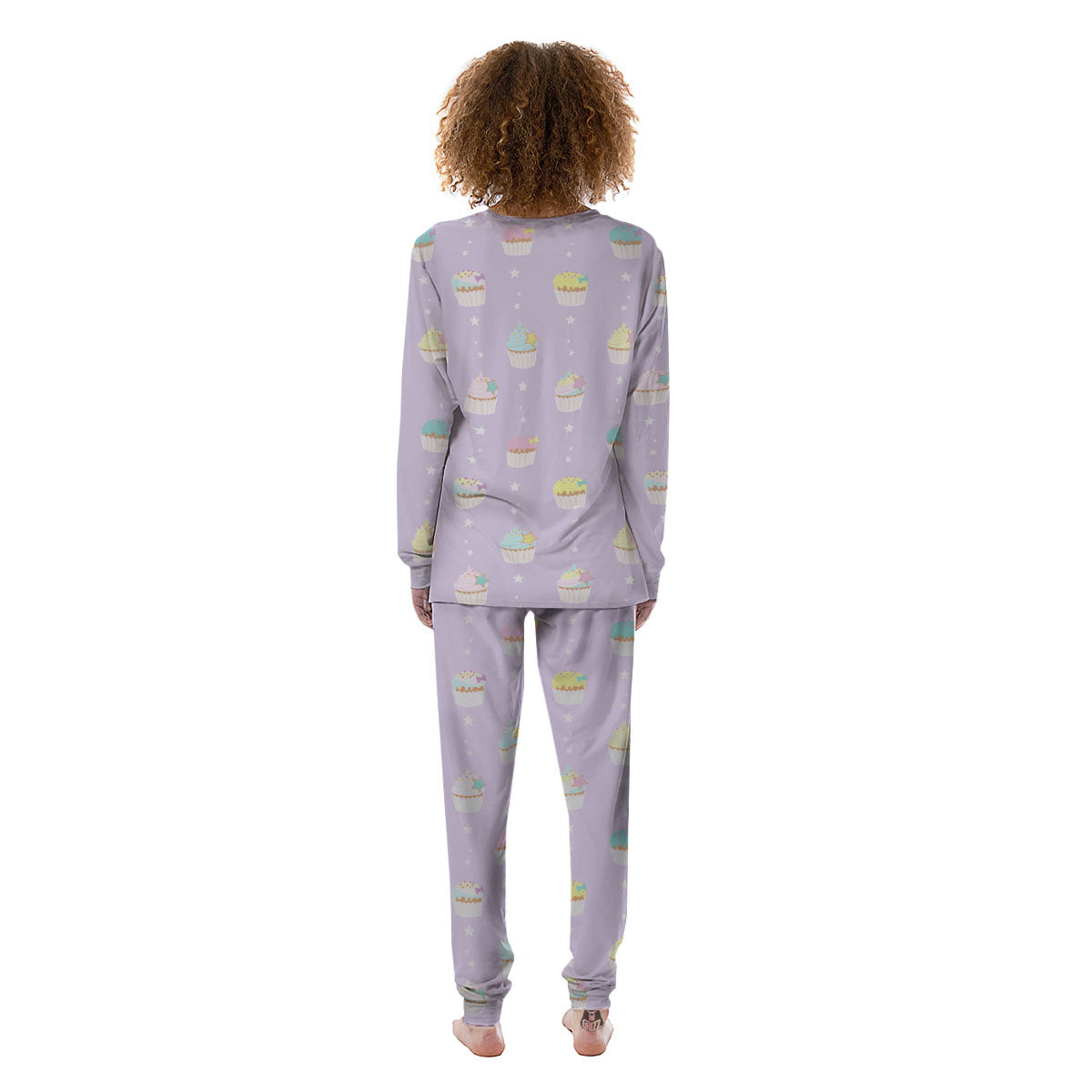 Cupcake Pastel Print Pattern Women's Pajamas-grizzshop