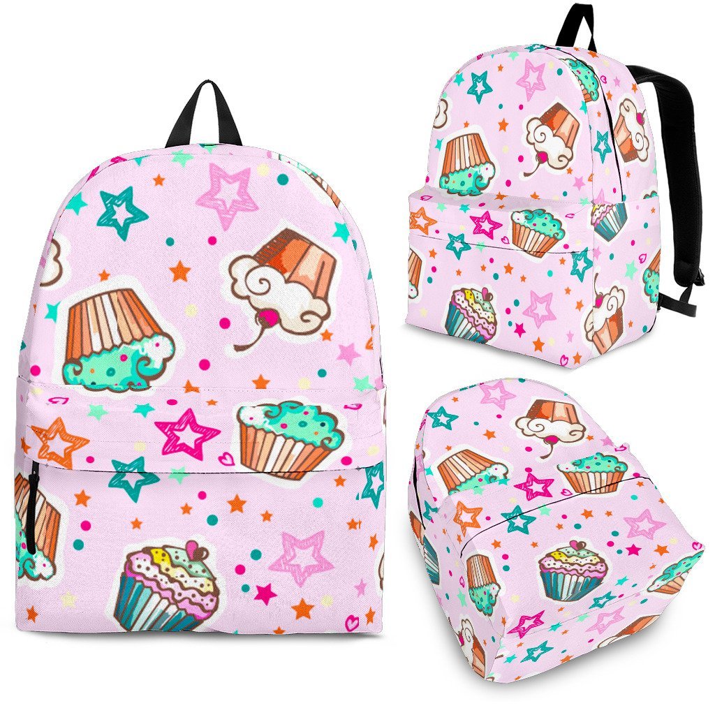Cupcake Pattern Print Backpack-grizzshop