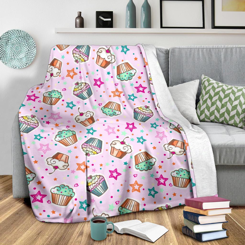 Cupcake Pattern Print Blanket-grizzshop