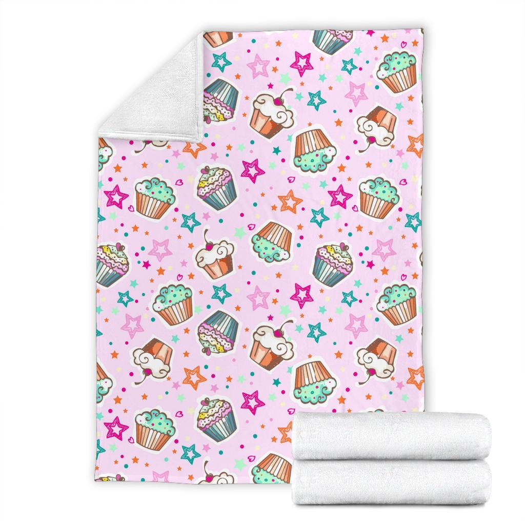 Cupcake Pattern Print Blanket-grizzshop