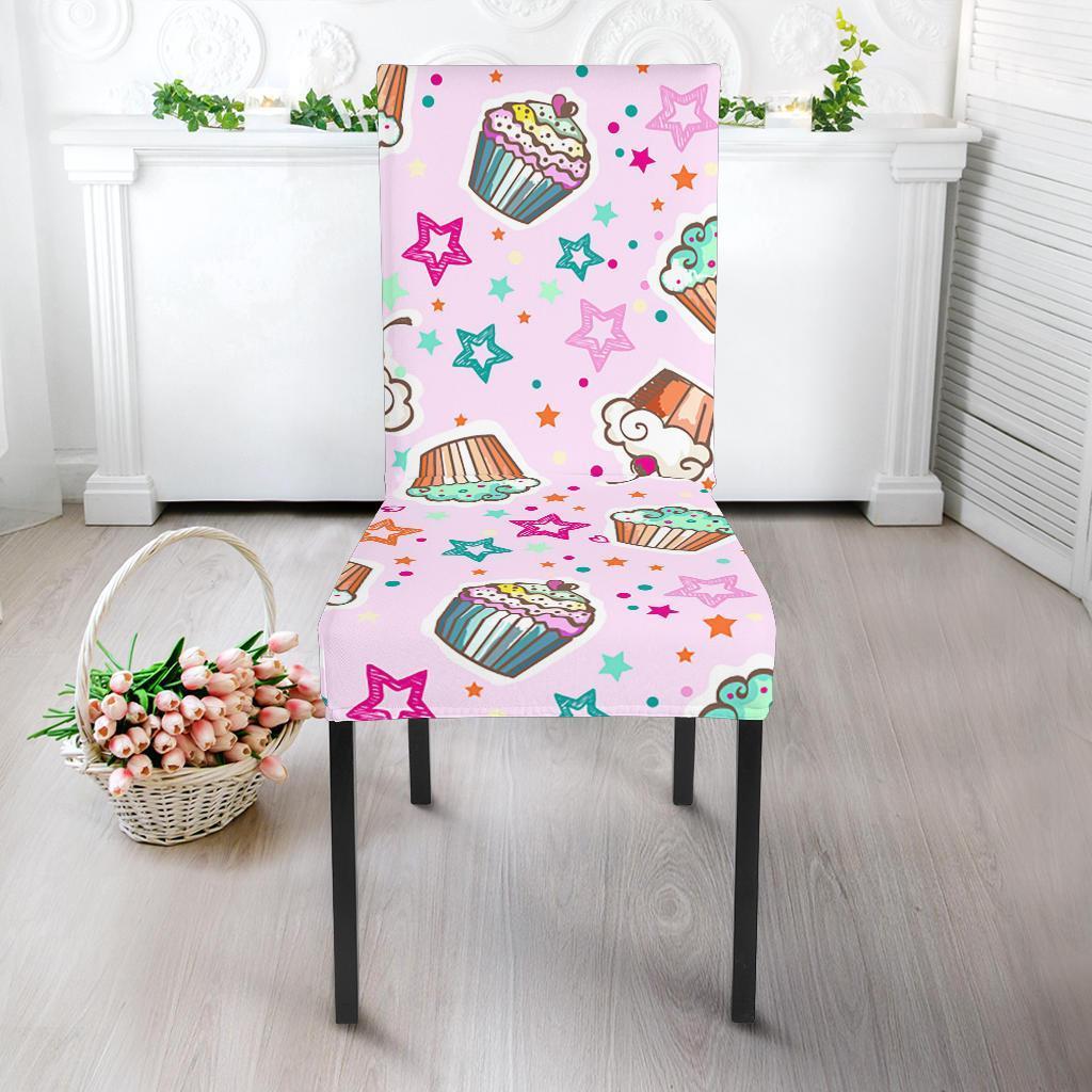 Cupcake Pattern Print Chair Cover-grizzshop