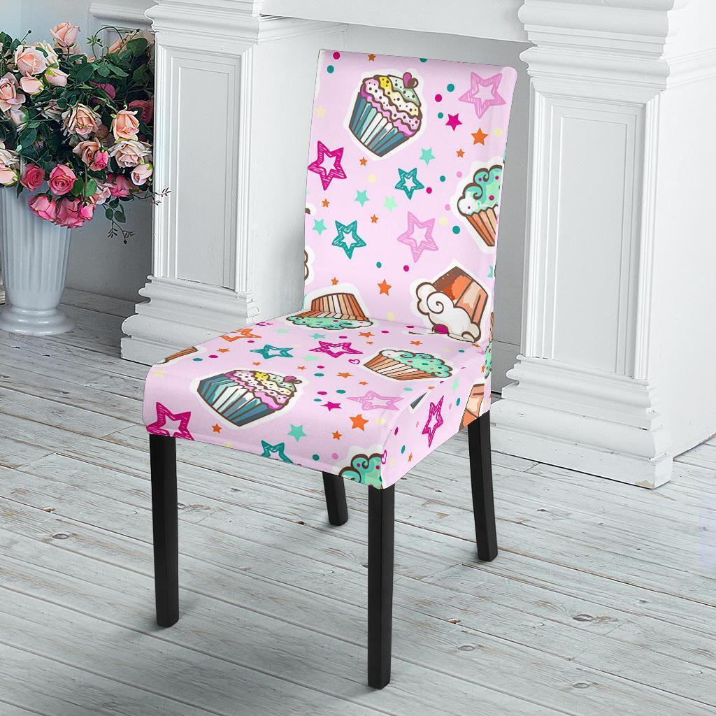 Cupcake Pattern Print Chair Cover-grizzshop