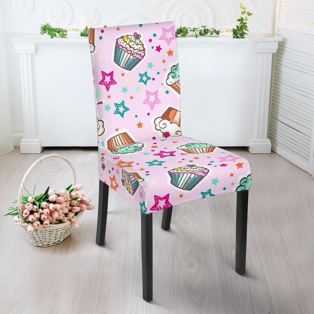 Cupcake Pattern Print Chair Cover-grizzshop