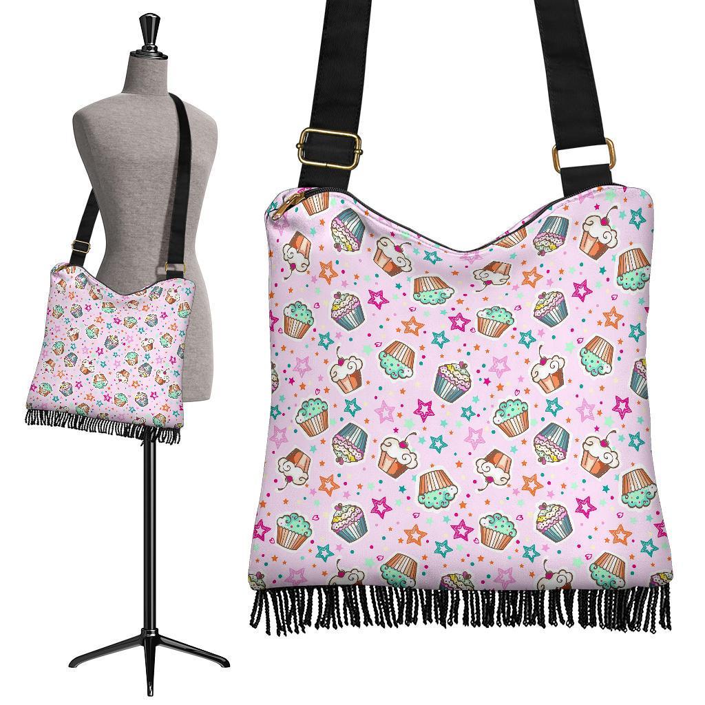 Cupcake Pattern Print Crossbody Bags-grizzshop