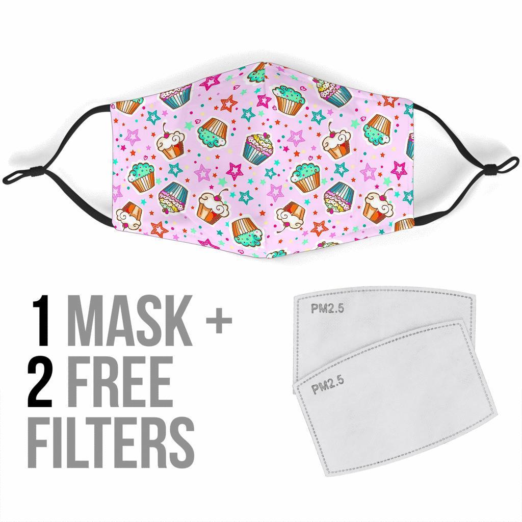 Cupcake Pattern Print Face Mask-grizzshop