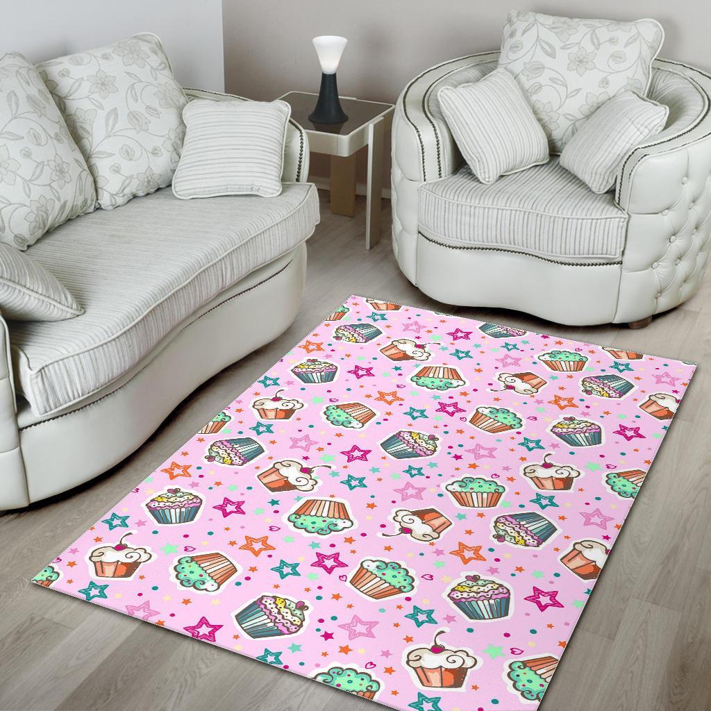 Cupcake Pattern Print Floor Mat-grizzshop