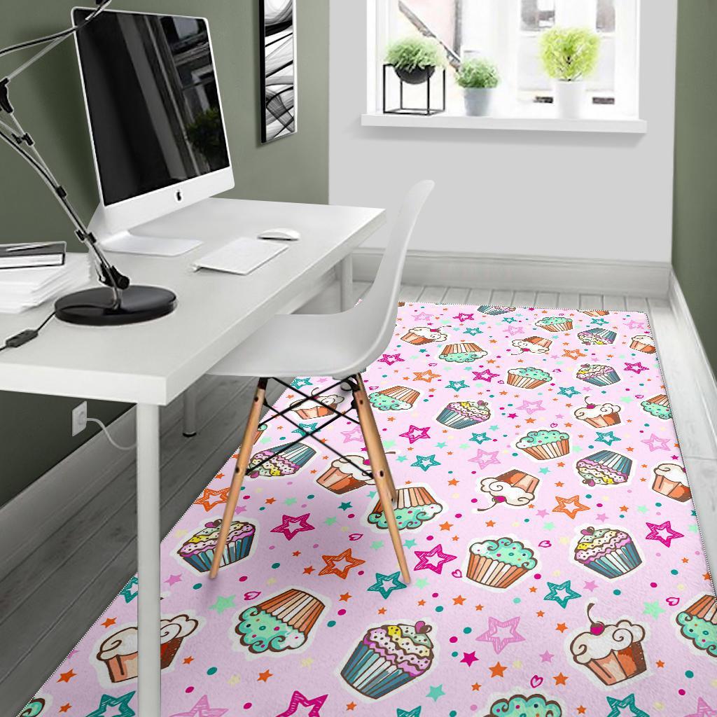 Cupcake Pattern Print Floor Mat-grizzshop