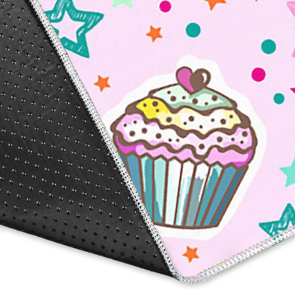 Cupcake Pattern Print Floor Mat-grizzshop