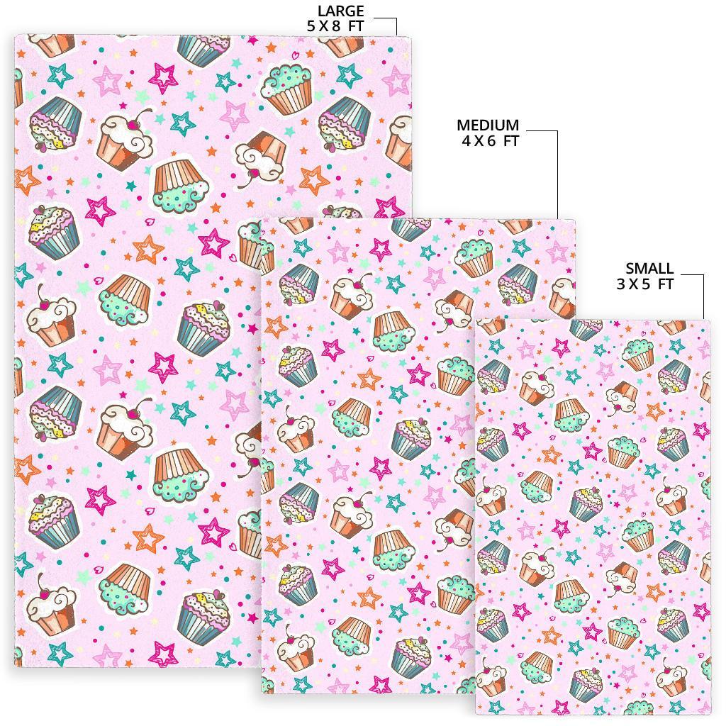 Cupcake Pattern Print Floor Mat-grizzshop