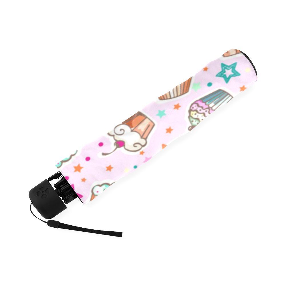 Cupcake Pattern Print Foldable Umbrella-grizzshop