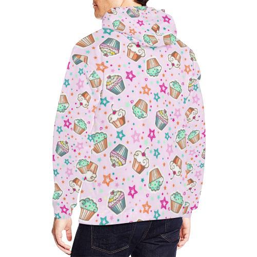 Cupcake Pattern Print Men Pullover Hoodie-grizzshop