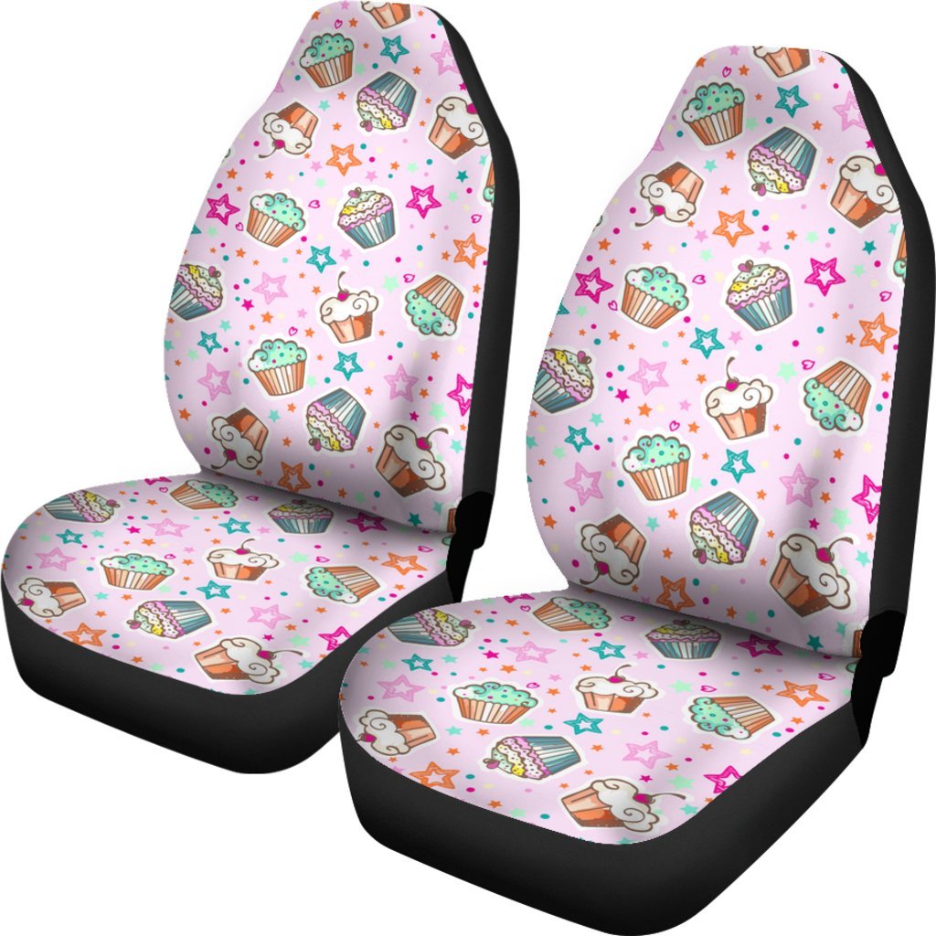 Cupcake Pattern Print Universal Fit Car Seat Cover-grizzshop