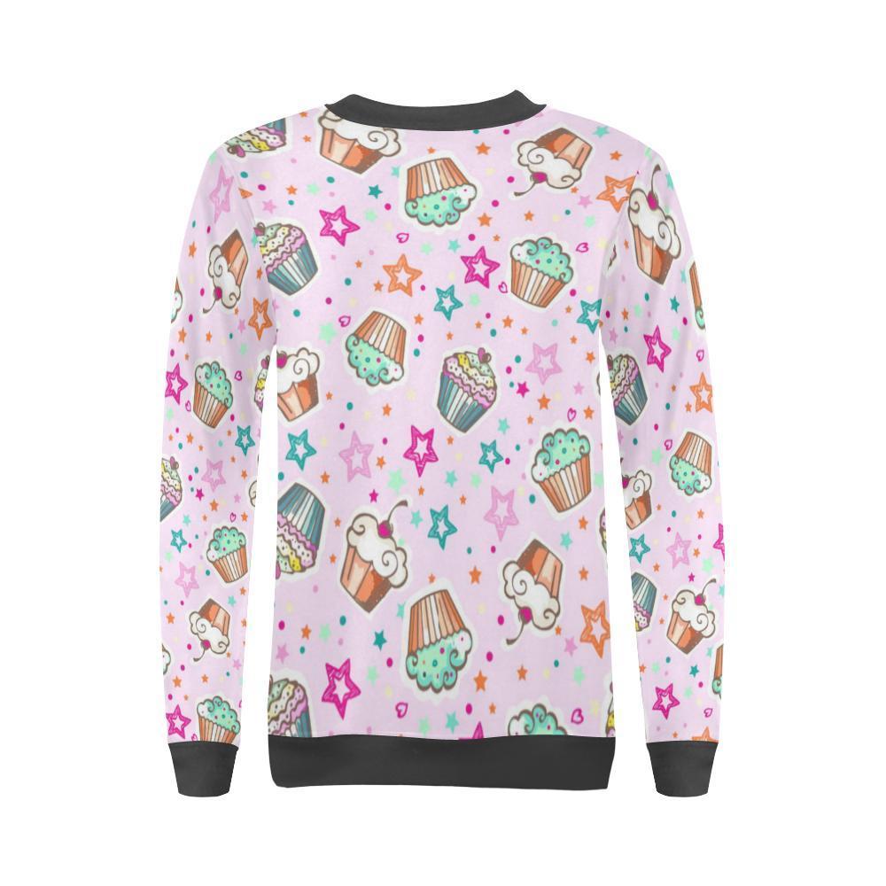 Cupcake Pattern Print Women's Sweatshirt-grizzshop