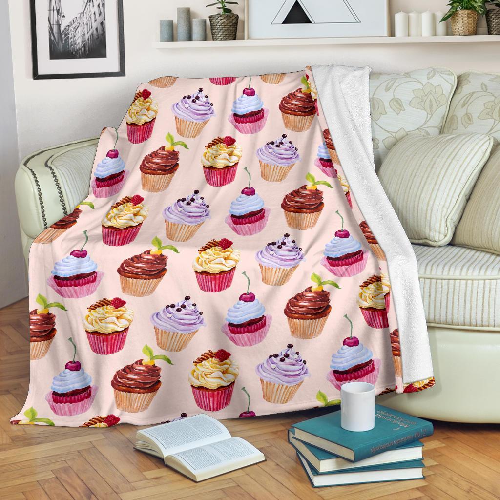 Cupcake Pink Pattern Print Blanket-grizzshop