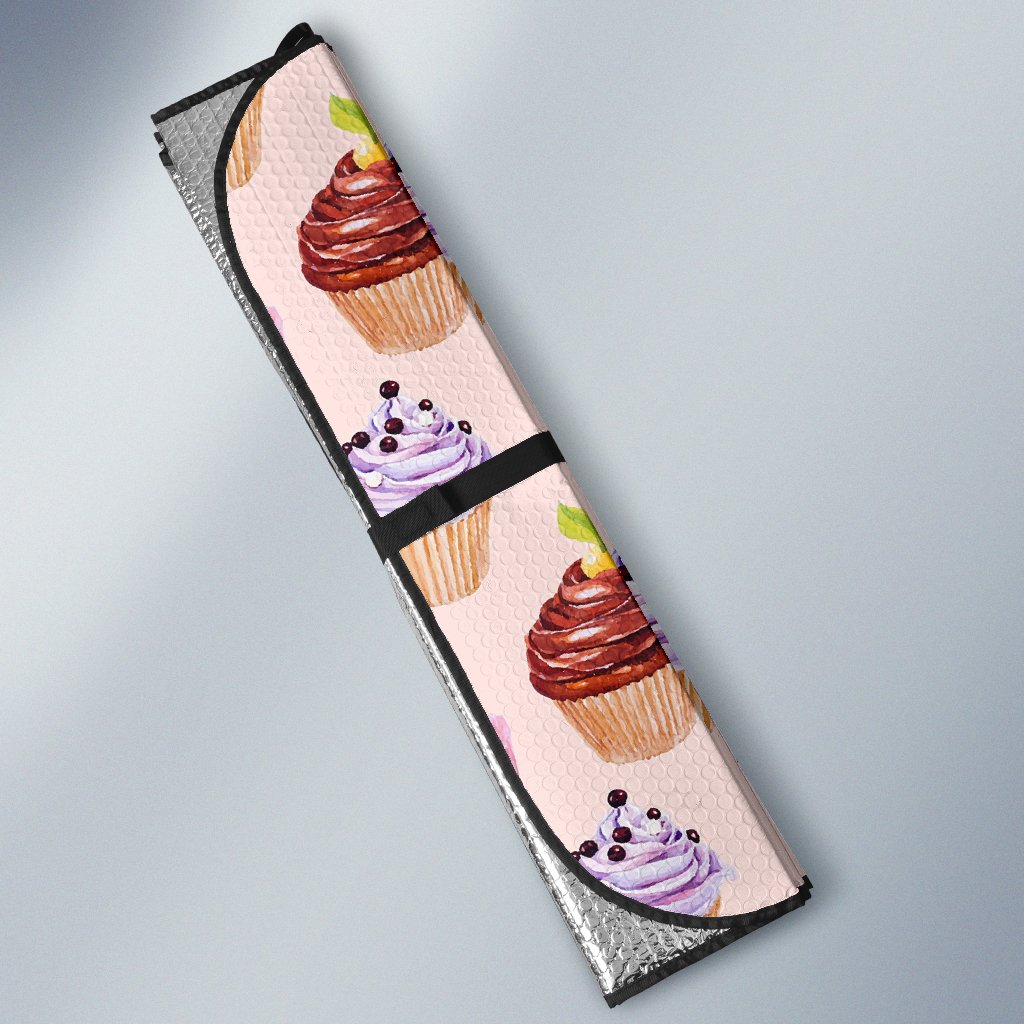 Cupcake Pink Pattern Print Car Sun Shade-grizzshop