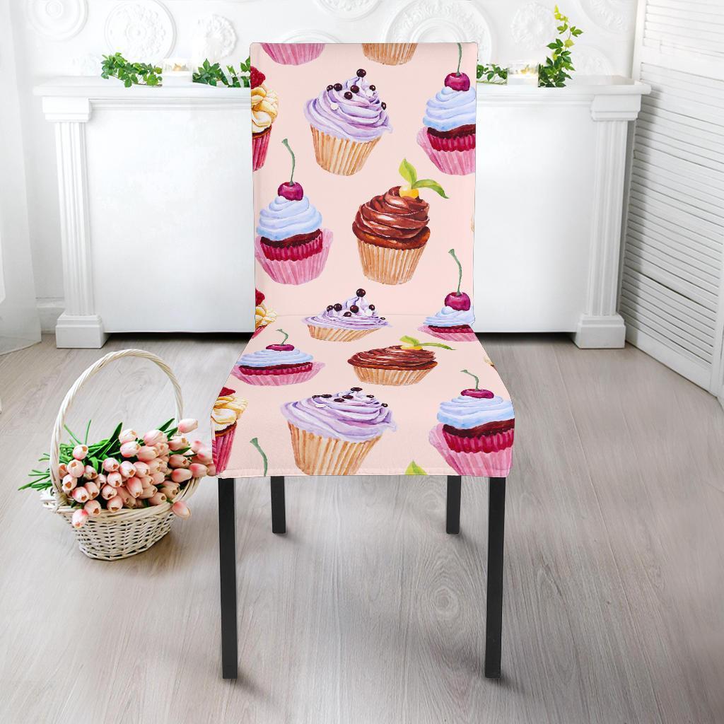 Cupcake Pink Pattern Print Chair Cover-grizzshop