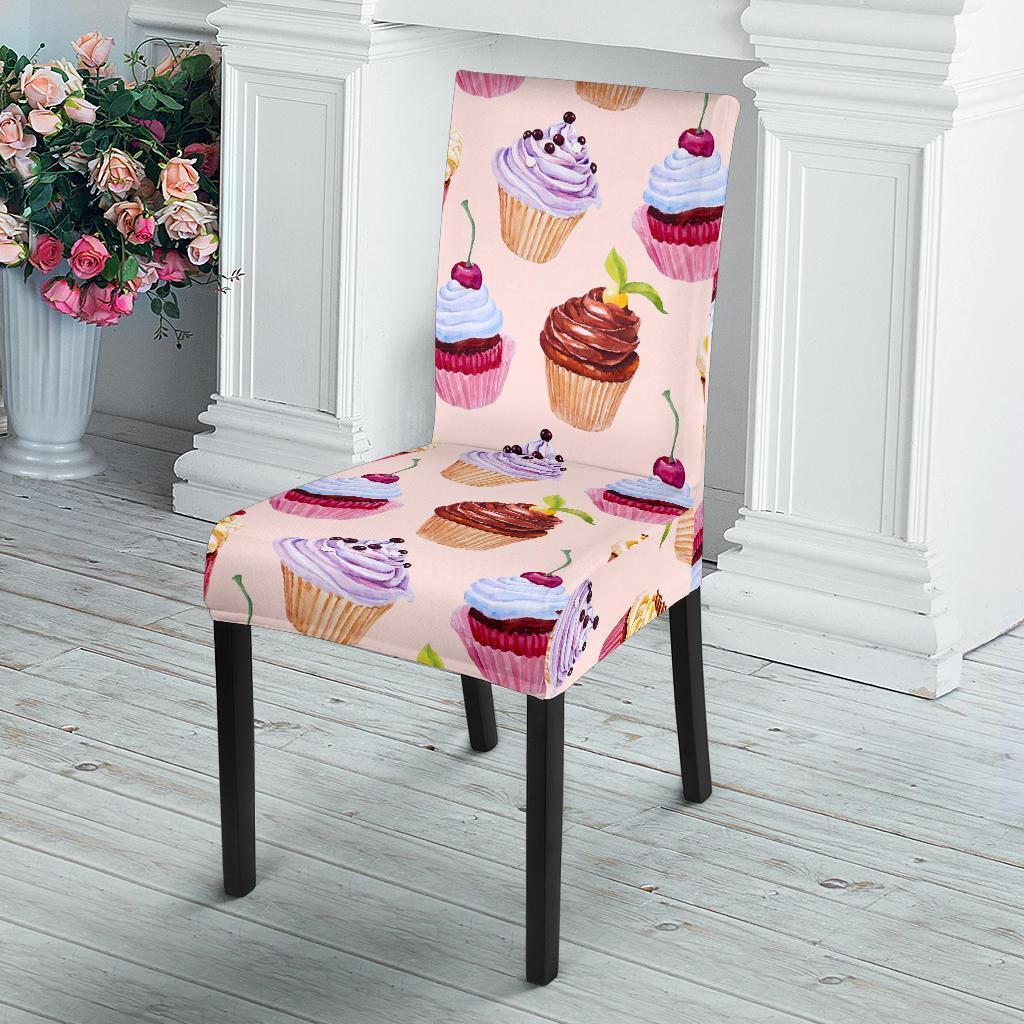 Cupcake Pink Pattern Print Chair Cover-grizzshop