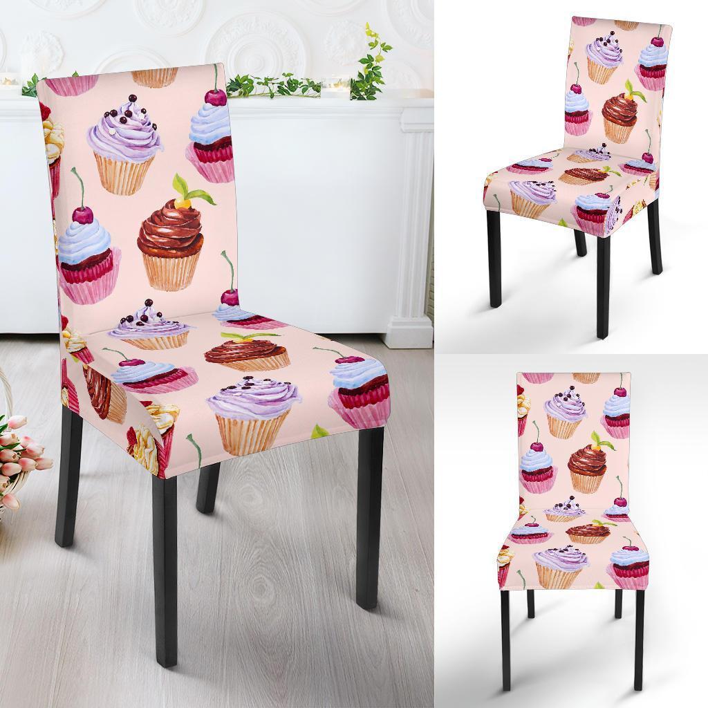 Cupcake Pink Pattern Print Chair Cover-grizzshop