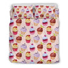 Cupcake Pink Pattern Print Duvet Cover Bedding Set-grizzshop