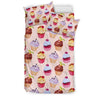 Cupcake Pink Pattern Print Duvet Cover Bedding Set-grizzshop