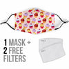 Cupcake Pink Pattern Print Face Mask-grizzshop