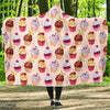 Cupcake Pink Pattern Print Hooded Blanket-grizzshop