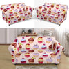 Cupcake Pink Pattern Print Loveseat Cover-grizzshop