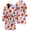 Cupcake Pink Pattern Print Men Long Robe-grizzshop