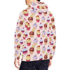 Cupcake Pink Pattern Print Men Pullover Hoodie-grizzshop