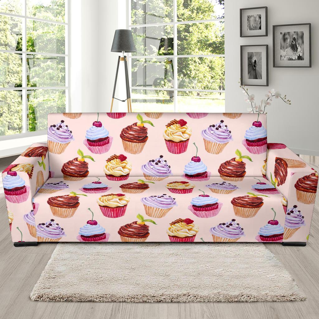 Cupcake Pink Pattern Print Sofa Covers-grizzshop